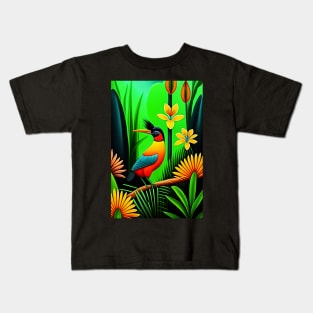 Bird Of Paradise Painting Kids T-Shirt